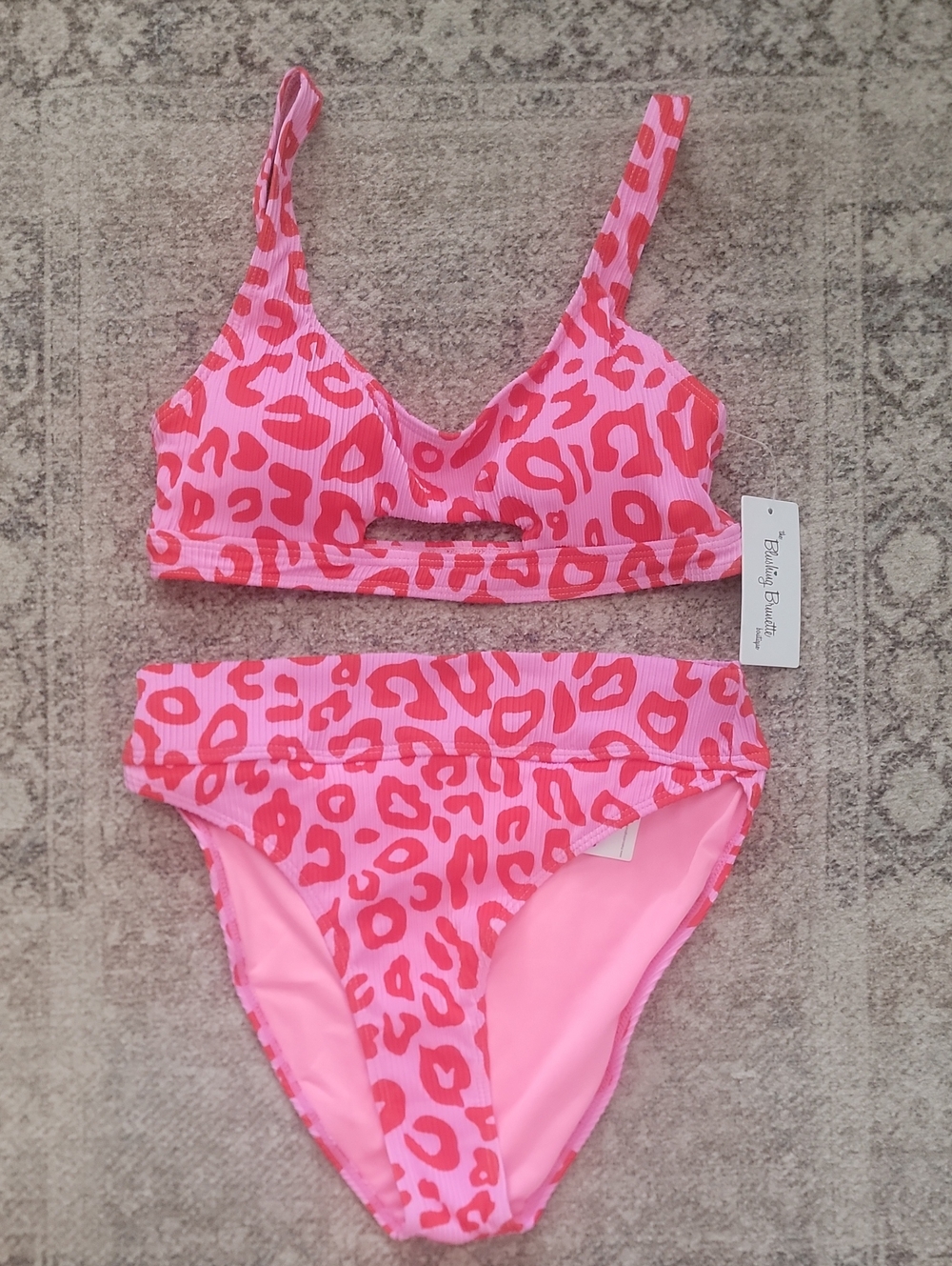 Blushing Brunette Leopard Bikini